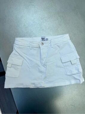 Princess Polly White Cargo Mini Skort with Utility Pockets